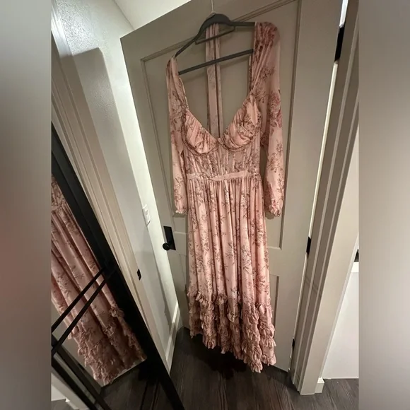 V. Chapman Pink Floral Maxi Dress - Picture 5 of 5